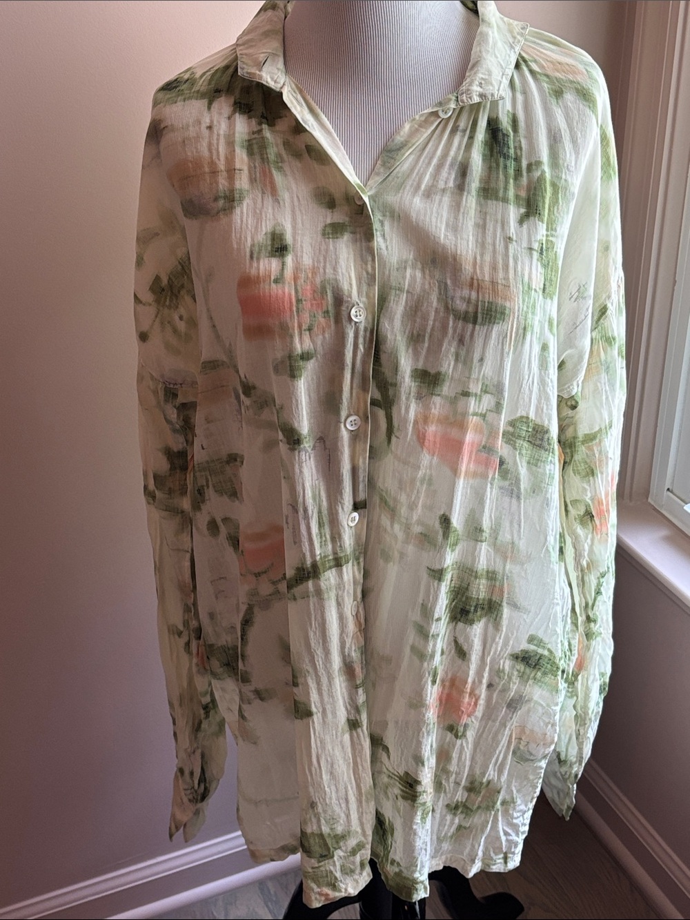 DRIES VAN NOTEN Floral Watercolor Blouse Size Small